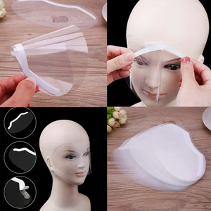 50 protectores desechables de plástico para cejas, visera para microblading y PMU, protección contra el spray para el cabello en salones de belleza - Product Image 5
