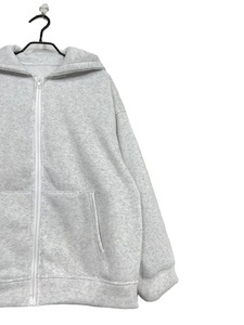 Của phụ nữ quá khổ trùm đầu áo khoác với ba lô túi màu xám Áo khoác mùa đông dày lớp áo khoác ngoài máy có thể giặt không căng BD - Product Image 4