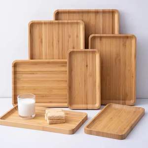 Plateau de service en bois d'acacia, forme irrégulière, pour fruits, en-cas, thé, gâteaux, assiettes de service pour la maison moderne. - Product Image 1
