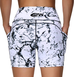 Shorts Deportivos para Mujer, con Logotipo Personalizado, Sin Costuras, Transpirables, Impermeables, de Secado Rápido, Ligeros, Cintura Alta Elástica, Estampados, para Ciclismo - Product Image 5