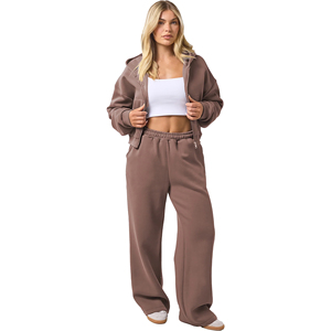 Ensemble de survêtement pour femme, coupe ample, imprimé délavé, respirant, écologique, 100% coton, streetwear - Product Image 1