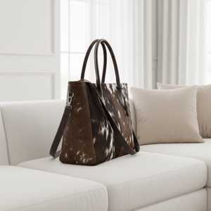 Sac fourre-tout en cuir de vachette à poils, sac à main pour femme, sac à bandoulière élégant et tendance pour usage quotidien LHTB-0012 - Product Image 2
