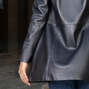 New Design OEM Custom Warm Women Genuine Leather Waterproof Breathable Long Coat In Wholesale High Quality - Product Image 6