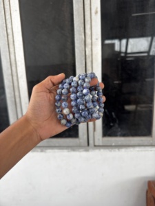 sodalite stone 10mm Beaded <b>Bracelet</b> Crystal <b>Healing</b> Gemstone Reiki Chakra Meditation Jewelry Gift From Gujarat - Product Image 1