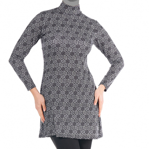 Traje de Baño Musulmán Personalizado, Burkini, Conjunto de Dos Piezas con Estampado, Cobertura Completa, Secado Rápido, Elegante, para Playa Islámica - Product Image 3