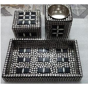 Handmade Luxury Wood Metal Bakhoor burner Set Trendy Mabkhara For Ramadan <b>Eid</b> Festive Decorative Mubkhar Set For Home Decor - Product Image 4
