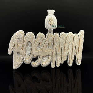 Pendentif Lettre en Moissanite, Argent 925 Rhodié et Plaqué Or 14k/18k, Thème Hip-Hop, Unisexe, Usage Quotidien - Product Image 1