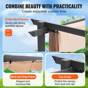Pergola Moderna in Alluminio 3x3 Metri con Tettoia Parasole per Cortile e Uso Esterno - Product Image 6