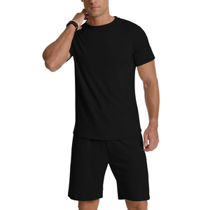 Vente flash - Ensemble de t-shirts et shorts d'été pour hommes légers et respirants, manches courtes, couleur unie, ensembles pour adultes - Product Image 5