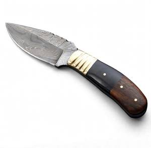 Herramienta utilitaria de acero damasco estampado de primera calidad para preparación de campamentos, mango de madera negra y marrón - Product Image 5