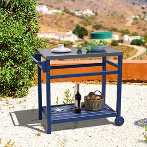 Carrello da Esterno per Tavolo da Pranzo, Forno Pizza e Barbecue - Ideale per Grigliate e BBQ in Giardino - Product Image 5