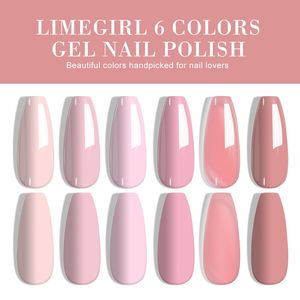 LIMEGIRL Ensemble de vernis à ongles en gel 6 couleurs avec lampe UV et outils, kit parfait pour les débutants en manucure DIY - Product Image 2