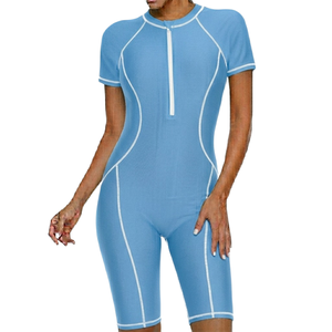 Custom Digital Print <b>Swimdress</b> <b>with</b> <b>Shorts</b> 220g Spandex Nylon Seamless Crew Neck Fitness Swimsuit - Product Image 2