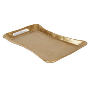 Awesome Design Aluminum Table Top Decorative Food Serving <b>Tray</b> Handmade Home & Hotels <b>Drinks</b> Serving <b>Tray</b> With Gold Finish - Product Image 3