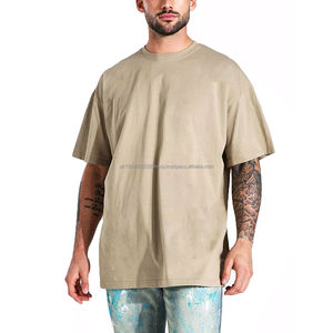 Camiseta Deportiva Casual de Gran Tamaño para Hombre, con Hombros Caídos, de Punto, para Correr, Hacer Ejercicio, Cuello Redondo, Manga Corta, Servicio OEM - Product Image 1