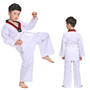 Uniformes de Karate Blancos y Azules 100% Algodón con Cinturón Negro, Corte Regular, Cintura Elástica para Adultos, Unisex, Ropa de Artes Marciales Transpirable - Product Image 4