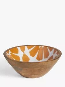 Bol en bois fait main avec intérieur émaillé abstrait, design moderne, pour servir des aliments, idéal pour offrir - Product Image 2