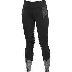 Women High Waist Printed Knitted Leggings Mesh Panel Cutout Design Ankle Length Breathable Color Blocking Horse Riding Pants - Product Image 4