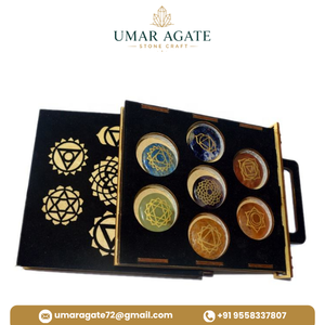 Caja de Regalo Premium con Piedras de Cristal para Reiki y Chakras, con Círculo Grabado del Árbol de la Vida, Piedras Hechas a Mano, Artículo Coleccionable - Product Image 3