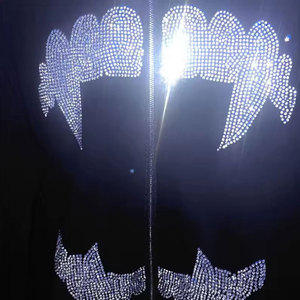 Sudadera con capucha y cremallera extragrande, ecológica y personalizada, estilo grunge, informal, 100% algodón, con gráficos de telaraña de araña y dientes con pedrería, para hombre y mujer - Product Image 5