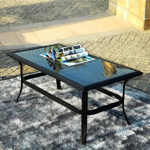 Tavolo da Giardino in Vimini H18.91 con Piano in Vetro Temperato, Arredamento Resistente ed Elegante per Uso Esterno - Product Image 3