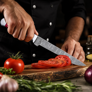Couteau de chef japonais professionnel de 10 pouces en acier Damas, ultra-affûté, pour découper le brisket au barbecue, avec manche en résine - Product Image 2