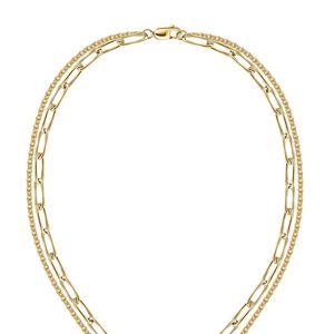 Collier superposé en or 1908 avec pendentif numéro, chaîne à double maillon, bijou élégant et tendance pour femme, idéal au quotidien et pour les soirées - Product Image 2