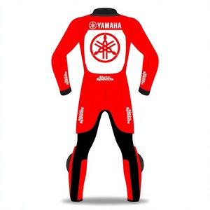 Traje de Motociclismo Ramaha Rojo y Blanco de 1 Pieza, Mono de Piel de Vaca/Canguro para Motocicleta/Pista/MotoCp, Traje para Motociclista Leve - Product Image 2