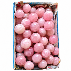 Factory Sale Genuine Natural Pink Rose Quartz Sphere 5-6cm Polished <b>Crystal</b> <b>Ball</b> Healing Stone Home Decoration Feng Shui - Product Image 1