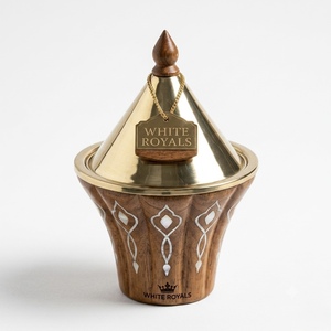 Luxury Ramadan Wooden Hotpot Casserole with Conical <b>Lid</b> & Mother of Pearl Inlay Premium Arabesque Food Warmer for Gulf Wholesale - Product Image 1