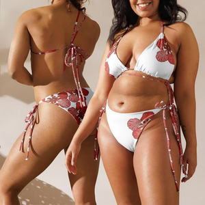 New Trendy Design Women Sexy Printed Swimsuit Custom Fabric Swimwear Swimming Wear <b>Bikini</b> - Product Image 6