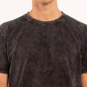 Camisetas de Algodón Lavado de Alta Calidad para Hombre, Estilo Vintage, Manga Corta, Cuello Redondo, Camisetas Clásicas con Efecto Desgastado por el Sol - Product Image 4