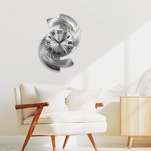 Reloj de pared de metal plateado de primera calidad para decoración de pared, transforma el reloj en un centro de atención decorativo, procedente de la India. - Product Image 5