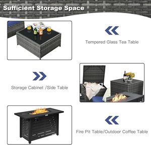 Ensemble de meubles de patio en osier d'extérieur en rotin fait à la main pour jardin et terrasse - Product Image 3