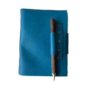 Diario de Cuero Azul Hecho a Mano, Cuaderno de Escritura Vintage de Tapa Blanda, Diario de Hechizos, Planificador de Viajes, Encuadernado con Hilo Cosido, Regalo con Borde Deshilachado - Product Image 5