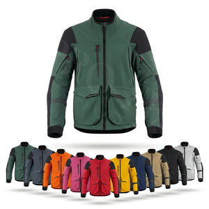 เสื้อแจ็คเก็ตมอเตอร์ไซค์แบบกันน้ำสำหรับผู้ชาย ขายส่ง ทนลม ระบายอากาศได้ดี มีหลายกระเป๋า เหมาะสำหรับขี่มอเตอร์ไซค์และทำงานกลางแจ้ง รับผลิตแบบ OEM ODM - Product Image 1
