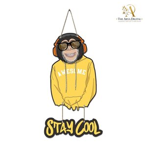 Artvibes Stay <b>Cool</b> <b>Decorative</b> Wooden Wall Art for Living <b>Room</b> and Office - Product Image 3