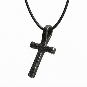 Collier en acier au carbone forgé à la main, pendentif rustique fait main avec artisanat traditionnel de forgeron, bijoux de style vintage - Product Image 5