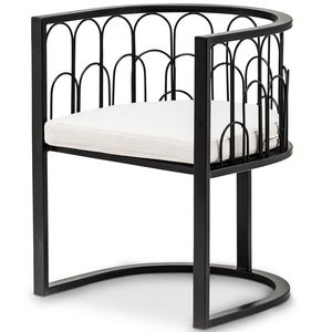 Sillón Otomano con Cubierta de Cuero Suave y Respaldo para Sala de Estar, Bodas, Uso Decorativo, en Metal Dorado - Product Image 3