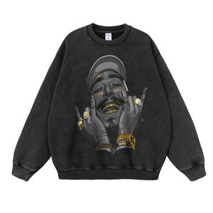 Sweat-shirt imprimé à col rond pour homme – 100 % coton molletonné, streetwear, coupe oversize, design graphique personnalisé, décontracté - Product Image 6