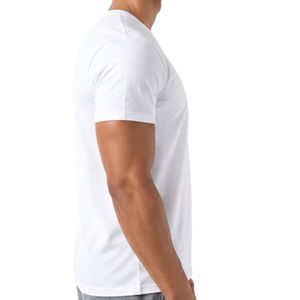 <b>White</b> Men's Cotton Crewneck <b>Tee</b> Short Sleeve Casual Top Lightweight Everyday Clothing Custom Blank T-Shirt Factory Wholesale - Product Image 5