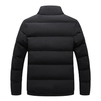 Nouvelle conception 2026 – Doudoune noire pour homme à col montant, fermeture éclair, décontractée, pour l'hiver, en polyester matelassé, coupe-vent, couleur unie
