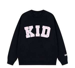 เสื้อสเวตเชิ้ตคอกลมสีเหลืองทรงโอเวอร์ไซส์สำหรับผู้หญิง ผ้าฝ้ายถัก 100% พิมพ์ลายตัวอักษรด้านหน้า ทรงปกติ ใส่ได้ในฤดูใบไม้ผลิ - Product Image 4