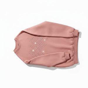 Sudaderas de cuello redondo personalizadas con logotipo de pedrería, de peso pesado, básicas, de color liso, transpirables para mujer - Product Image 6