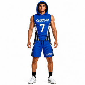 ชุดฟุตบอลแบบมีฮู้ดไม่มีแขนสั่งทำขายส่ง |   เสื้อและกางเกงขาสั้นสำหรับฟุตบอลแบบ 7 คนต่อทีม |   ชุดกีฬาทีมแบบซับลิเมชั่น - Product Image 4