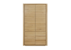 Moderno Armario de Madera Khulan Estilo Escandinavo con Acabado Natural, Mueble de Almacenamiento de Madera Sólida para Sala de Estar y Dormitorio - Product Image 4