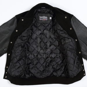 Veste de baseball universitaire pour hommes, en cuir véritable, à capuche, imperméable, avec lettrage, dernier design, personnalisable, vente en gros - Product Image 6