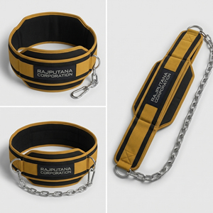 Weightlifting Dipping Training <b>Belt</b> with Chain Heavy Duty Lifting Training Dip <b>Belt</b> with Chain Neoprene Back Support <b>Belt</b> Unisex - Product Image 6
