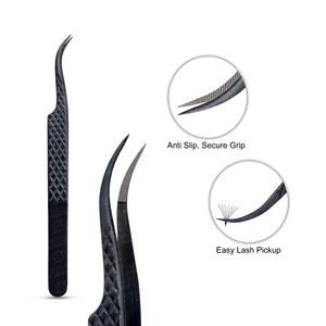 Pince à cils semi-courbée testée à la main, anti-magnétique, facile à utiliser pour ramasser les cils fins, parfaite pour les débutants et les artistes en pose de cils - Product Image 5