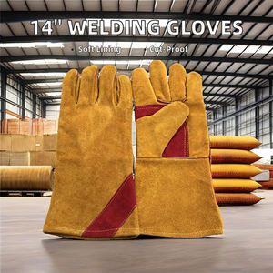 Cowhide Split Leather Gloves with Cotton Liner Safety Gloves for Tig Welding Grinding Anti-Impact Anti-Heat Rubber Material - Product Image 6